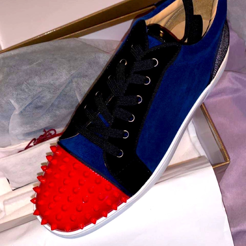 Christian louboutin, 10.5, red and blue